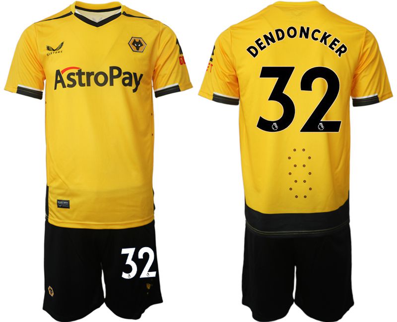 Men 2022-2023 Club Wolverhampton Wanderers home yellow #32 Soccer Jersey